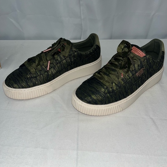 PUMA Basket Platform VR Olive Night Women’s size 10 - Picture 4 of 8